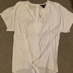 White front tie shirt